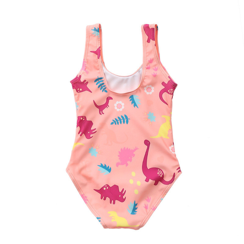 Kid Girls Print Dinosaurs One Piece Beach Swimwear