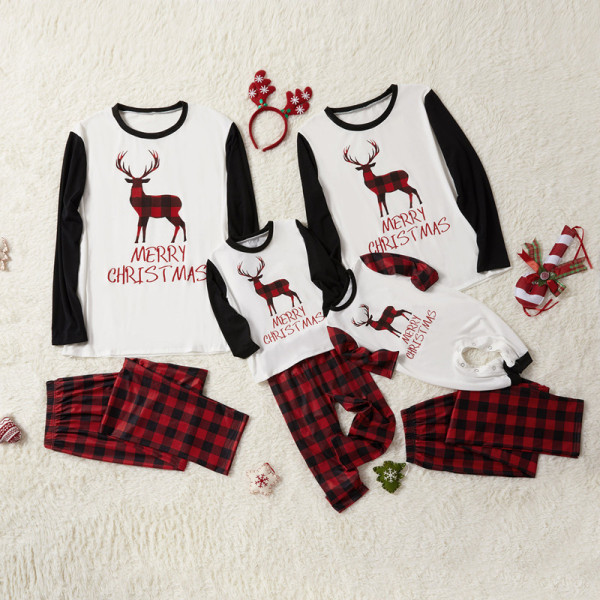 Christmas Family Matching Pajamas Sleepwear Sets Christmas Deer Top and ...