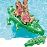 Green Crocodile Ride-On Inflatable Pool Floats Toy For Kids Child Adults