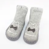 Baby Toddlers Girls Boy Cute Bear Bowtie Non-Skid Indoor Winter Warm Shoes Socks