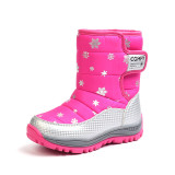 Kid Toddler Boy Girl Print Snowflake Add Wool Waterproof Snow Boots