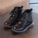 Kid Girl PU Leather Martin Ankle Boots
