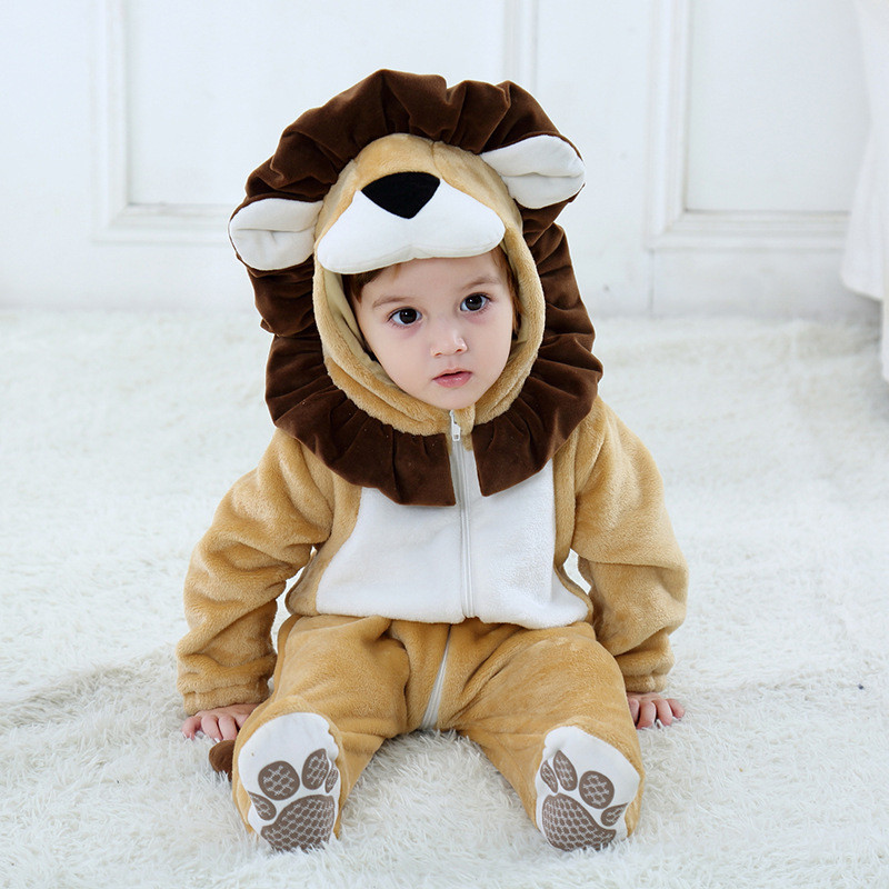 Baby Brown Leo Lion Onesie Kigurumi Pajamas Animal Costumes for Unisex