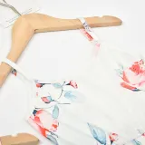 Mommy and Me Matching Red Flowers Summer Slips Jumpsuit Romper