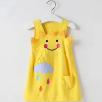 Baby Toddler Girls Yellow Sun Cloud Summer T-shirt Casual Dress