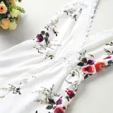 Mommy and Me Matching Flowers Lace Slips Backless Jumpsuit Romper