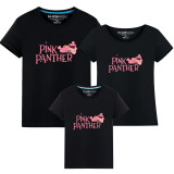 Matching Family Prints Slogan Pink Panther Famliy T-shirts Top