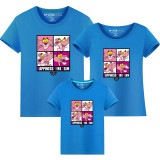 Matching Family Prints Slogan Pink Panther Show Famliy T-shirts Top