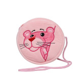 Pink Panther Plush Circle Crossbody Shoulder Bags for Toddlers Kids