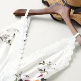 Mommy and Me Matching Flowers Lace Slips Backless Jumpsuit Romper