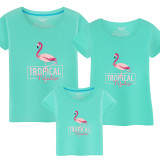 Matching Family Prints Slogan Flamingo Famliy T-shirts Top
