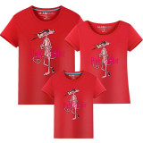 Matching Family Prints Slogan Pink Panther Famliy T-shirts Top