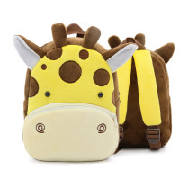 Kindergarten School Backpack Brown Giraffe Animal School Bag For Toddlers Kids