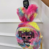 LOL Girls Plush Stuffed Sequins Rabbit Ears Fashion Backpack Bags for Toddlers Kids