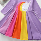 Toddler Girls Colorful Unicorn Long Sleeves A-line Skater Dress