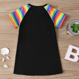 Baby Toddler Girls Rainbow Slogans Unicorn Summer T-shirt Casual Dress