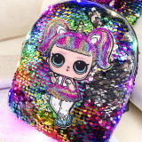 LOL Girls Sequins Rabbit Ears Fashion Backpack Bags for Toddlers Kids