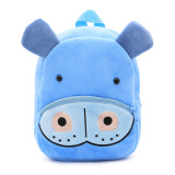 Kindergarten School Backpack Blue Hippo Animal School Bag For Toddlers Kids