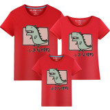 Matching Family Prints Slogan Dinosaur Little Monsters Famliy T-shirts Top