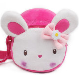 Pink Cute Rabbit Circle Crossbody Shoulder Bags for Toddlers Kids