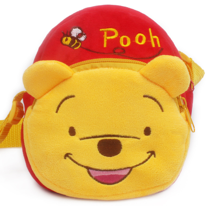 Yellow Winnie the Pooh Plush Circle Crossbody Shoulder Bags for Toddlers Kids
