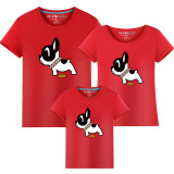 Matching Family Prints Cute Puppy Famliy T-shirts Top