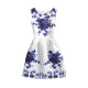Mommy and Me Print Flowers Sleeveless Dresses