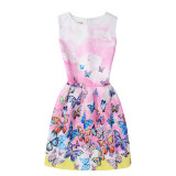 Mommy and Me Print Ombre Butterflies A-line Sleeveless Dresses