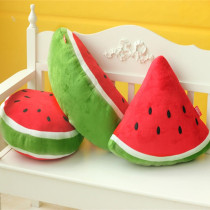 Green Geometry Watermelon Soft Stuffed Plush Fruit Doll for Kids Gift