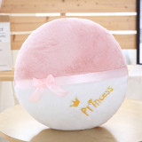 40CM Circle Soft Stuffed Plush Embroidery Princess Pillow for Kids