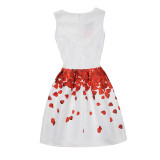 Mommy and Me Print Flowers Sleeveless A-line Dresses