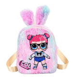 LOL Girls Plush Stuffed Sequins Rabbit Ears Fashion Backpack Bags for Toddlers Kids