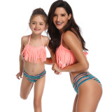 Mommy and Me Matching Swimwear Tassels Bikini Swimsuit