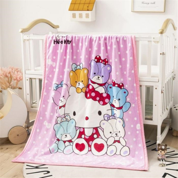 Print Hello Kitty Teddy Bear Thicken Blanket Sleeping Cape