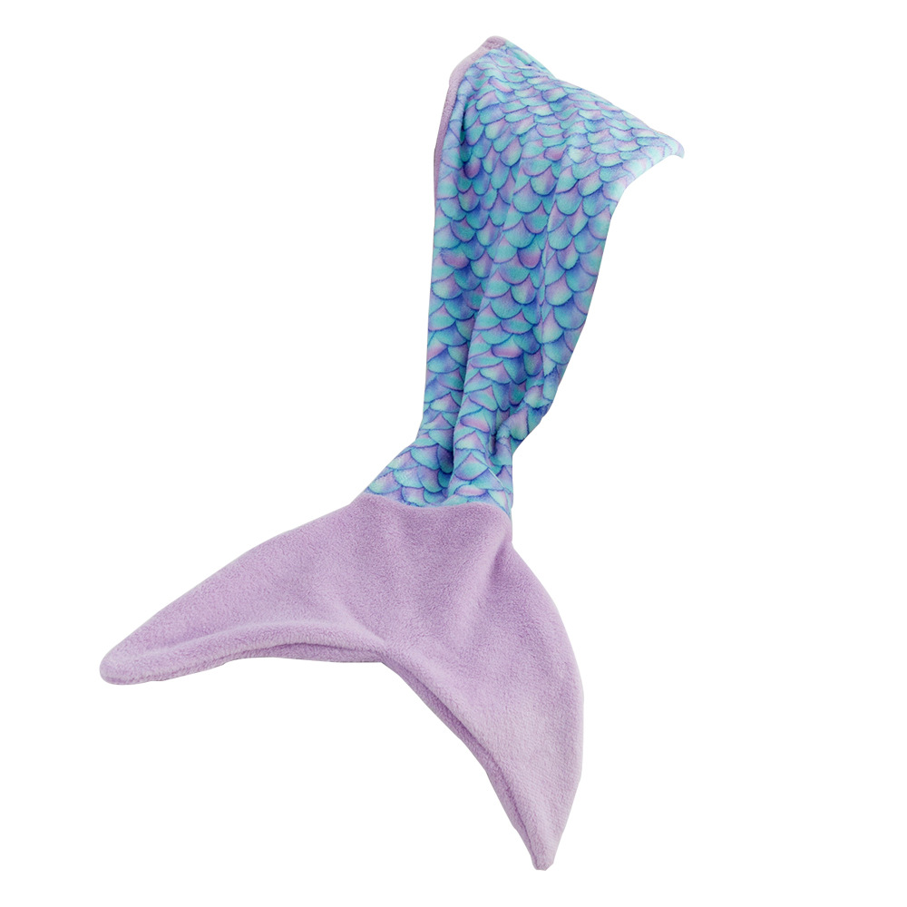 Kids Mermaid Tail Ombre Fish Scale Design Flannel Blanket Sleeping Bag