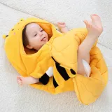 Newborn Baby Yellow Bee Thicken Cotton Flannel Sleeping Bag 0-24M