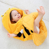 Newborn Baby Yellow Bee Thicken Cotton Flannel Sleeping Bag 0-24M