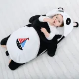 Newborn Baby Black Panda Thicken Cotton Flannel Sleeping Bag 0-24M