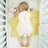 Print Knit Rabbit Sleeping Blanket
