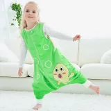Unisex Kids Split Legs Animals Sleeping Bag Winter Zipper Sleepwear Sleeveless Warm Pajamas