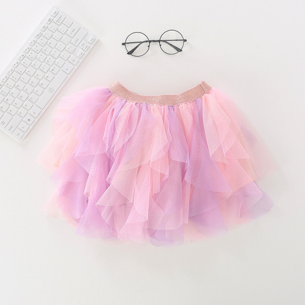 Toddler Kid Girl Irregular Color Matching Tutu Skirt