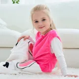 Unisex Kids Split Legs Animals Sleeping Bag Winter Zipper Sleepwear Sleeveless Warm Pajamas