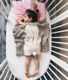 Print Knit Rabbit Sleeping Blanket