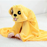 Kid Yellow Dog Hooded Bathrobe Cape Bathrobe Cloak