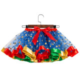 Toddler Kid Girl Color Matching Gold Dots Tutu Skirt