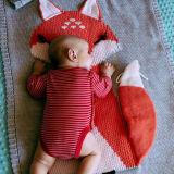 Print Knit Fox Sleeping Blanket