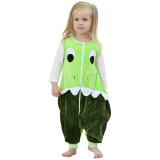 Unisex Kids Split Legs Green Dinosaur Sleeping Bag Winter Zipper Sleepwear Sleeveless Warm Pajamas