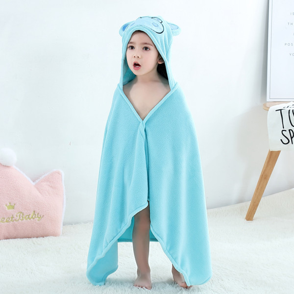 Kid Blue Hippo Hooded Bathrobe Cape Bathrobe Cloak