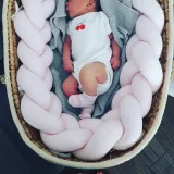 Infant Soft Pad Braided Crib Bumper Knot Pillow Cushion Cradle Decor for Baby