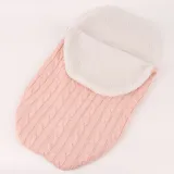 Newborn Baby Wrap Swaddle Knit Blanket Thick Fleece Sleeping Bag